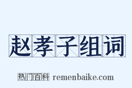 赵孝子组词是什么意思的图片